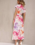 lovery Rochie petrecută Fucsia cu cordon cu imprimeu floral Redellira