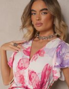 lovery Rochie petrecută Fucsia cu cordon cu imprimeu floral Redellira