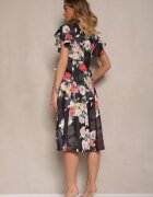 lovery Rochie Plic Neagră Florală Atesalia
