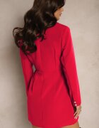 lovery Rochie Roșie cambrată stil sacou decorată cu mini trenă Besilaine