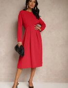 lovery Rochie roșie evazată în stil elegant Temilissa