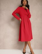 lovery Rochie roșie evazată în stil elegant Temilissa
