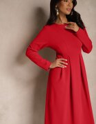 lovery Rochie roșie evazată în stil elegant Temilissa