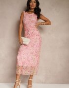 lovery Rochie Roz Bodycon cu Imprimeu Floral Melavela