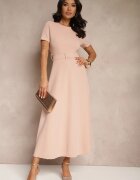 lovery Rochie Roz cu croi evazat cu o curea decorativă Desiliena