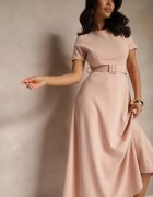 lovery Rochie Roz cu croi evazat cu o curea decorativă Desiliena
