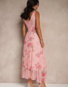 lovery Rochie Roz de Plasă Florală Milosea