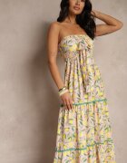 lovery Rochie Roz Decorată cu fundă și motiv de lămâi Galionea