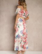 lovery Rochie Roz spaniolă cu imprimeu floral și curea împletită Sadeene