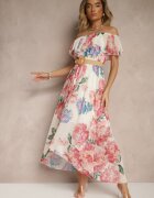 lovery Rochie Roz spaniolă cu imprimeu floral și curea împletită Sadeene