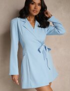 lovery Rochie tip plic albastru deschis decorată cu imitație de buzunare Davirnas