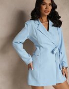 lovery Rochie tip plic albastru deschis decorată cu imitație de buzunare Davirnas