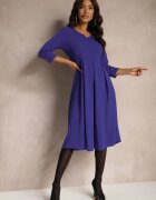 lovery Rochie Violetă cu croială evazată cu mânecă 3/4 Nomini