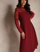 lovery Rochie Visinie Cambrată Cu croi evazat Decorată cu dantelă Edamora