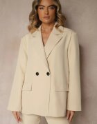 lovery Sacou Bej tip cutie Oversize cu nasturi dubli Kositia