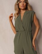 lovery Salopetă Verde închis Cintrată cu elastic în talie și decolteu petrecut Nansilyne