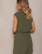lovery Salopetă Verde închis Cintrată cu elastic în talie și decolteu petrecut Nansilyne