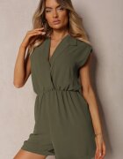 lovery Salopetă Verde închis Cintrată cu elastic în talie și decolteu petrecut Nansilyne
