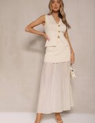 lovery Set Elegant Bej Vestă și Fustă Evazată Werani