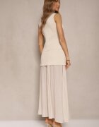 lovery Set Elegant Bej Vestă și Fustă Evazată Werani