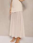 lovery Set Elegant Bej Vestă și Fustă Evazată Werani