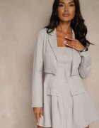 lovery Set Gri Rochie cu Elastic și Scurtă Jachetă Sepenillea
