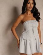 lovery Set Gri Rochie cu Elastic și Scurtă Jachetă Sepenillea