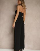 lovery Set Negru Pantaloni cu croi larg și Bluză asimetrică Ralinessa
