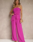 lovery Set Violet Pantaloni largi și Bluză asimetrică Ralinessa