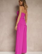 lovery Set Violet Pantaloni largi și Bluză asimetrică Ralinessa