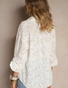 m&d fashion Cămașă Albă Ajurată din Bumbac Decorată cu Broderie Reivalora