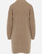 m&d fashion Cardigan lung decorat cu împletitură tip coadă de cal Nyrentia Bej