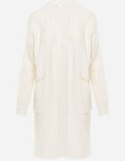 m&d fashion Cardigan lung decorat cu împletitură tip coadă de cal Nyrentia Bej deschis