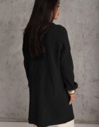 m&d fashion Cardigan lung decorat cu împletitură tip coadă de cal Nyrentia Negru