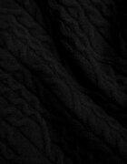m&d fashion Cardigan lung decorat cu împletitură tip coadă de cal Nyrentia Negru