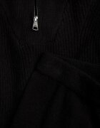 m&d fashion Compleu croșetat cu pantaloni drepți și cu guler înalt cu fermoar Verila Negru