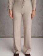 m&d fashion Compleu tricotat cu vâscoză pantaloni drept și pulover cu manșete cu nasturi Venturo Bej Bej