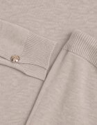 m&d fashion Compleu tricotat cu vâscoză pantaloni drept și pulover cu manșete cu nasturi Venturo Bej Bej