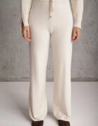 m&d fashion Compleu tricotat cu vâscoză pantaloni drept și pulover cu manșete cu nasturi Venturo Bej deschis