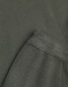 m&d fashion Compleu tricotat cu vâscoză pantaloni drept și pulover cu manșete cu nasturi Venturo Bej Verde închis