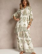 m&d fashion Compleu Verde din Vâscoză cu Pantaloni Largi și Bluză Stil Boho Rinadora
