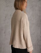 m&d fashion Pulover oversize cu amestec de lână cu guler tip tunică și manșete întoarse Olsenne Bej
