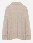 m&d fashion Pulover oversize cu amestec de lână cu guler tip tunică și manșete întoarse Olsenne Bej
