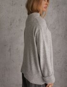 m&d fashion Pulover oversize cu amestec de lână cu guler tip tunică și manșete întoarse Olsenne Gri