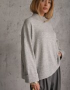 m&d fashion Pulover oversize cu amestec de lână cu guler tip tunică și manșete întoarse Olsenne Gri
