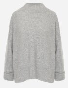 m&d fashion Pulover oversize cu amestec de lână cu guler tip tunică și manșete întoarse Olsenne Gri