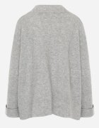m&d fashion Pulover oversize cu amestec de lână cu guler tip tunică și manșete întoarse Olsenne Gri