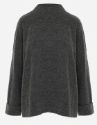 m&d fashion Pulover oversize cu amestec de lână cu guler tip tunică și manșete întoarse Olsenne Gri închis