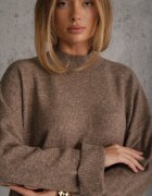 m&d fashion Pulover oversize cu amestec de lână cu guler tip tunică și manșete întoarse Olsenne Maro