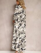 m&d fashion Rochie Albă cu croi evazat în imprimeu abstract Aganotha